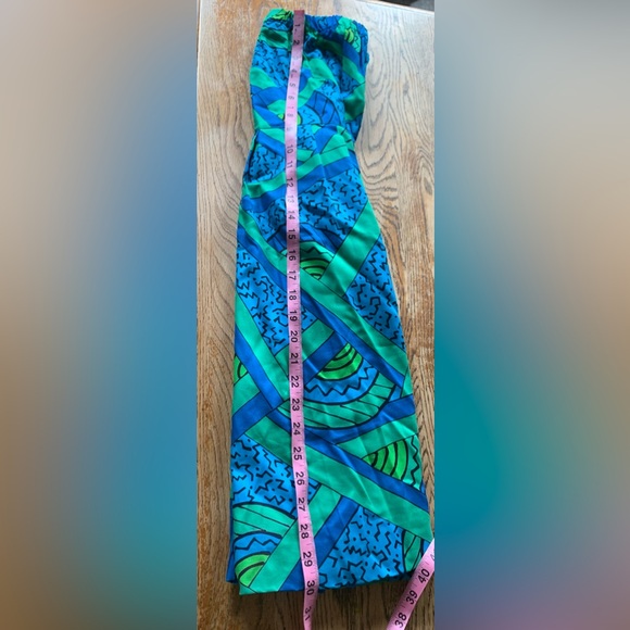 Vtg 80s Private Club Top Skirt Set Multicolor Lg Green Blue Turquoise Retro - Picture 6 of 15